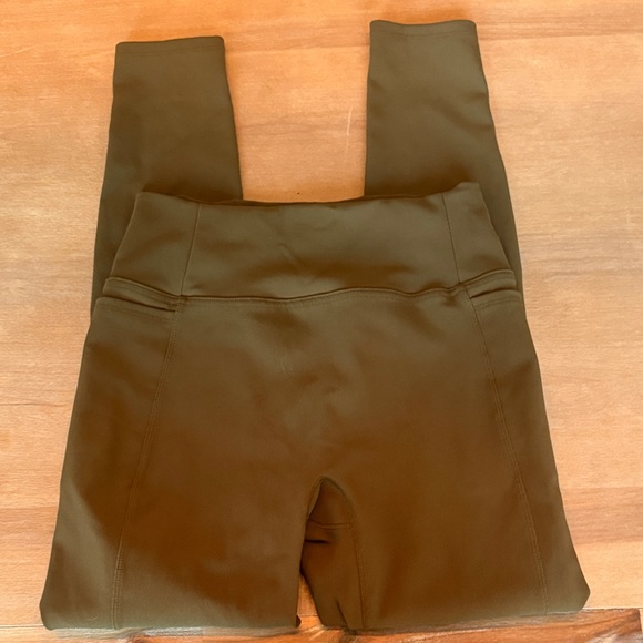 CALIA by Carrie Underwood Olive Ribbed Leggings Activewear - Picture 3 of 5